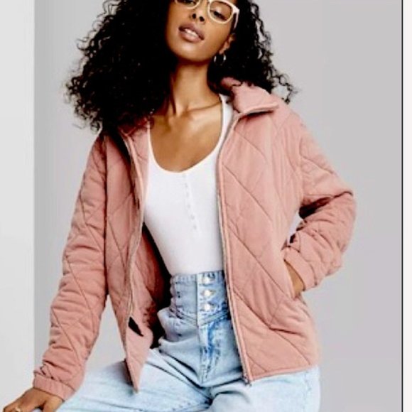 💖 2/$25 Wild Fable Mauve Quilted Jacket - Picture 1 of 9